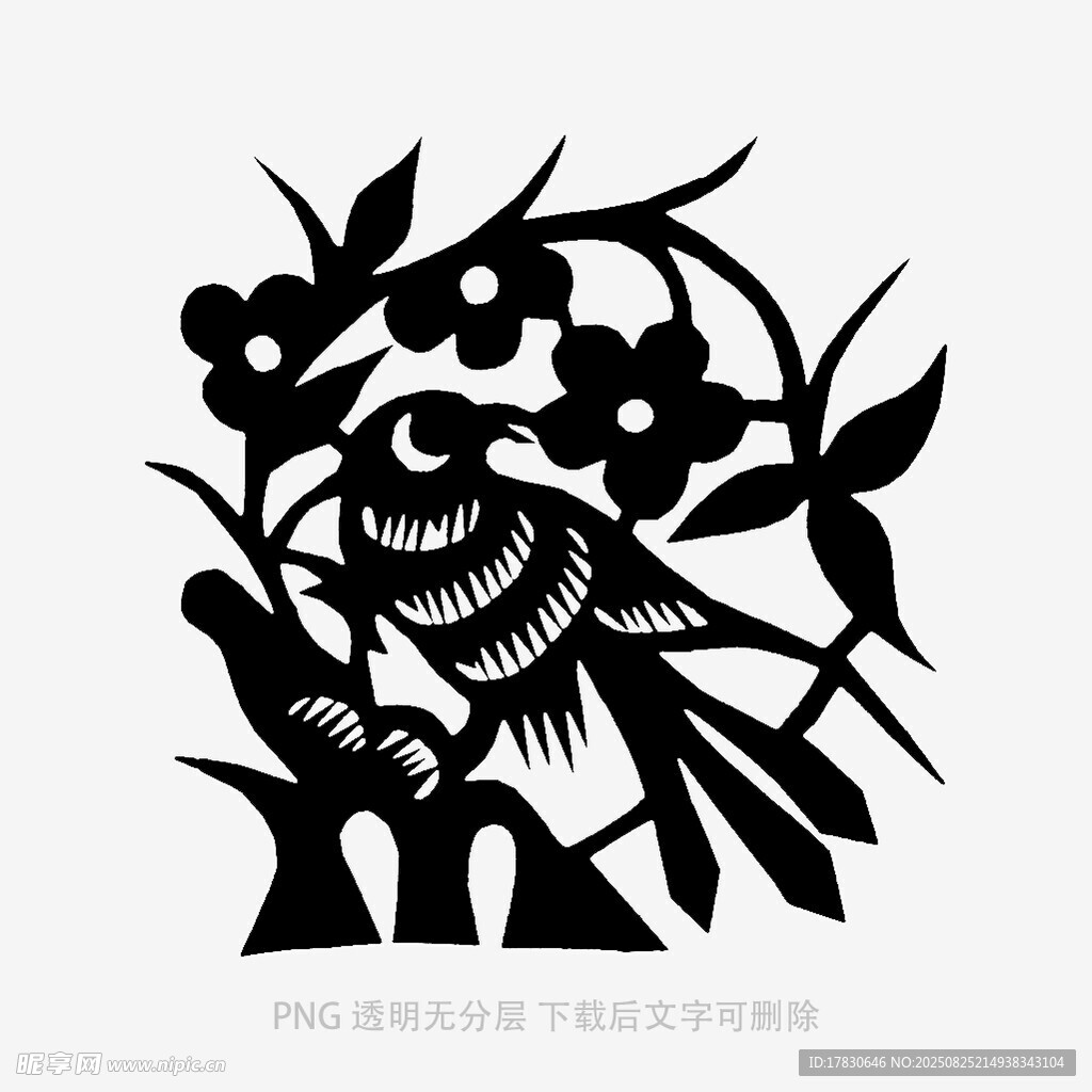 花鸟剪纸图案