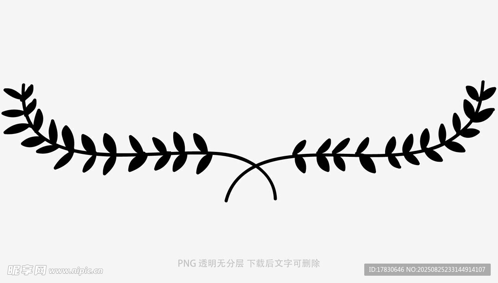 简约手绘植物枝叶装饰图案