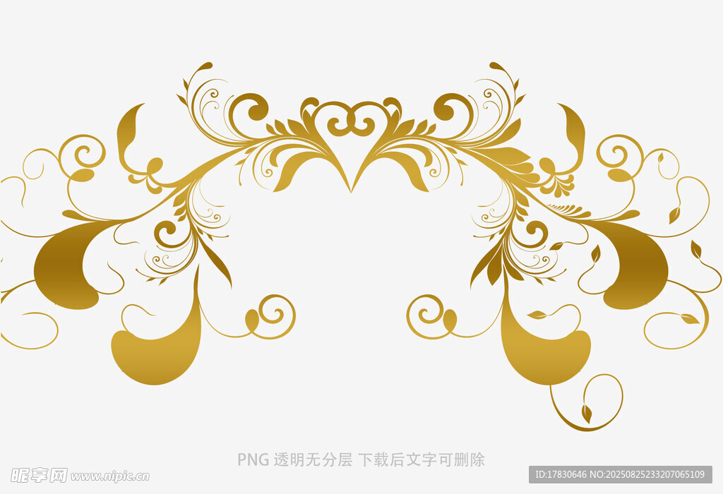 金色华丽花纹装饰图案