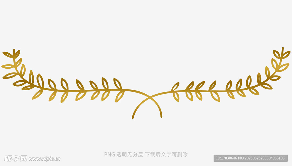 金色枝叶装饰图案