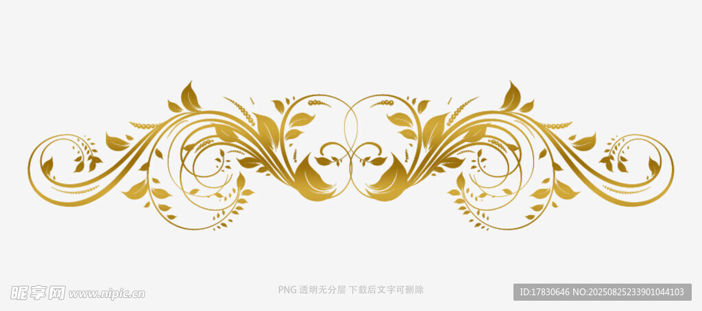 金色华丽花纹装饰元素