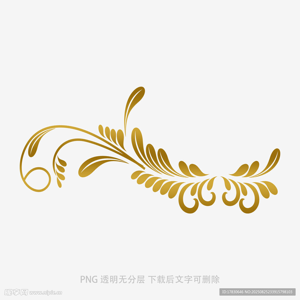 金色花纹装饰元素