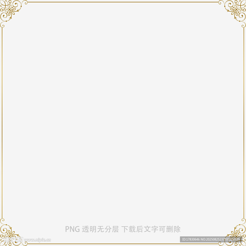 金色边框空白装饰背景图