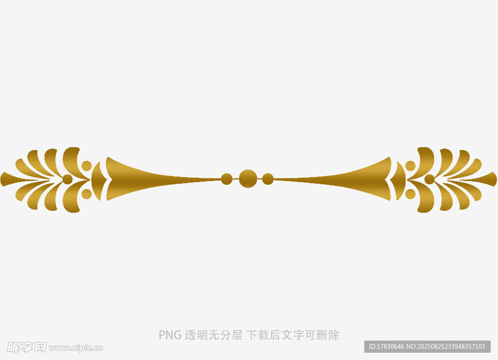 金色对称花纹装饰元素