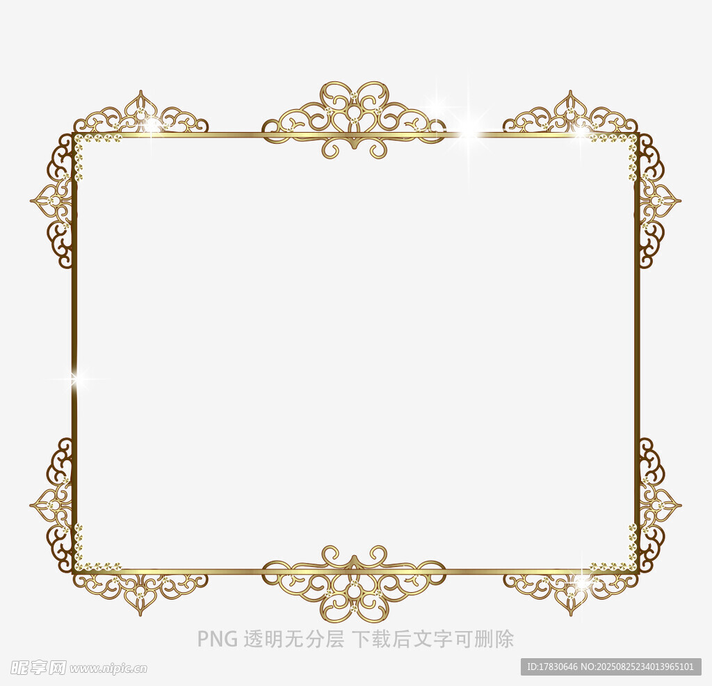金色华丽边框装饰图案