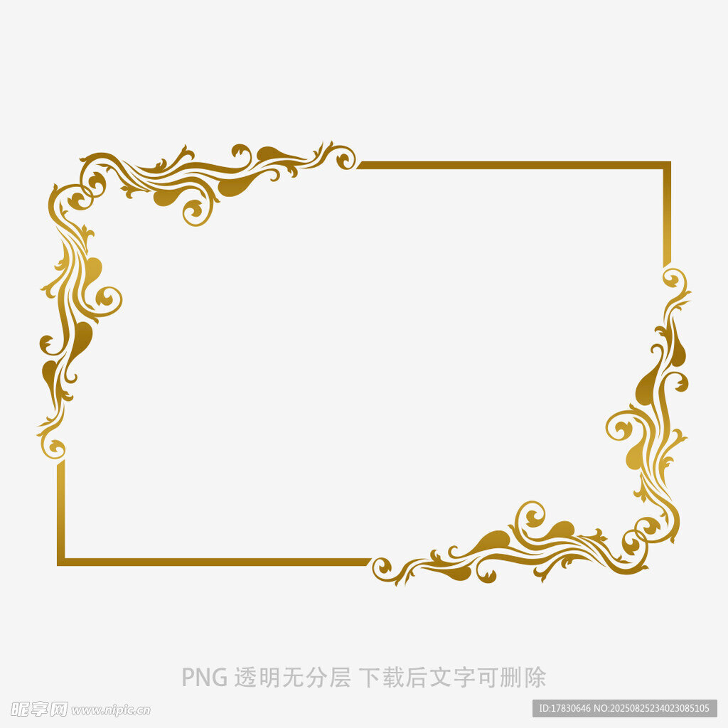金色华丽边框装饰图案