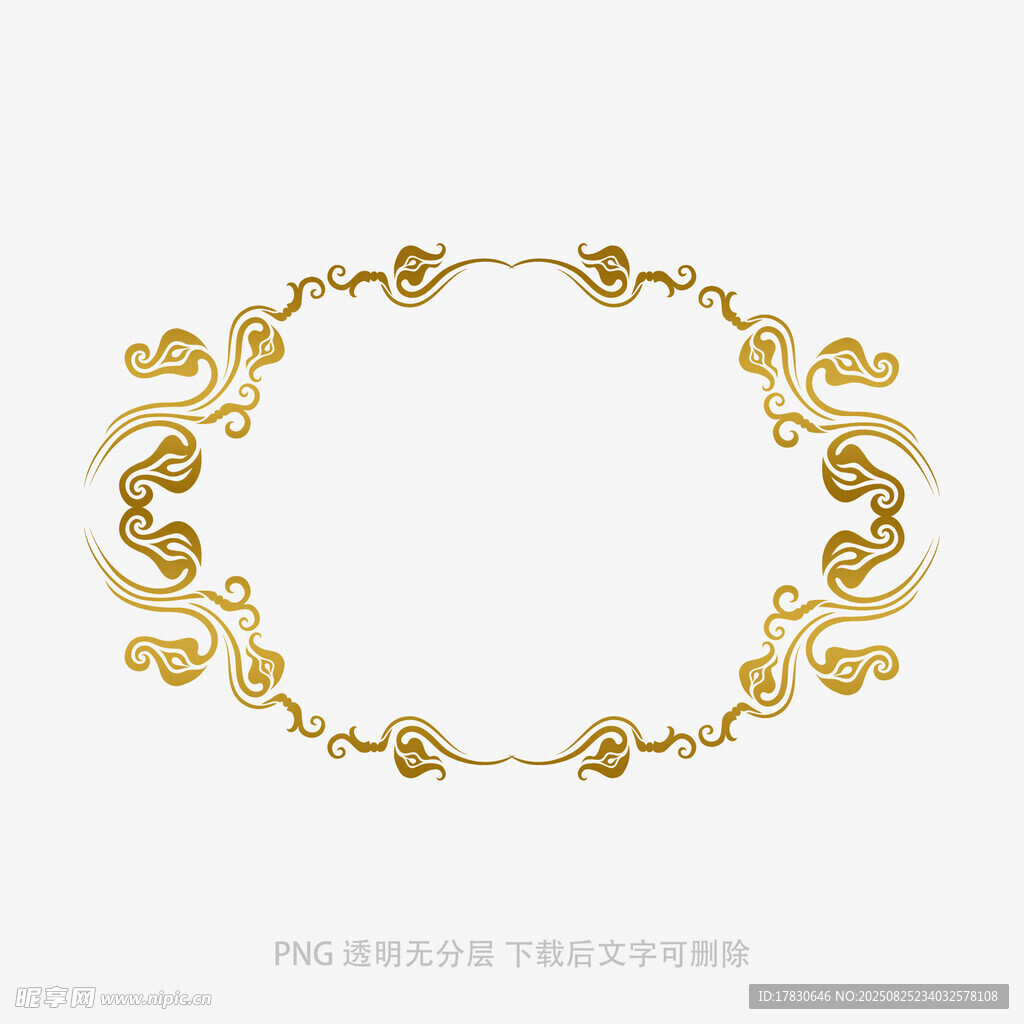 金色古典花纹环形装饰