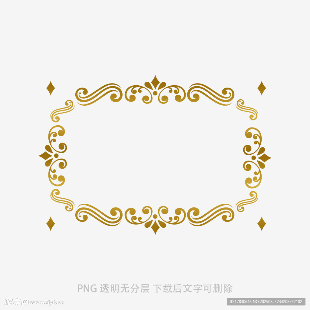 金色华丽装饰性边框图案