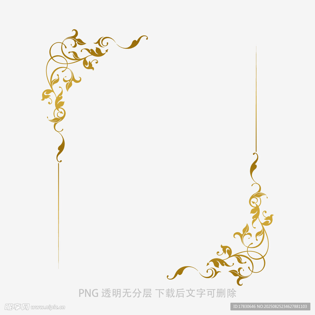 金色华丽装饰边角图案