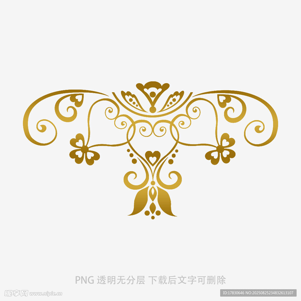 金色复古花纹装饰图案
