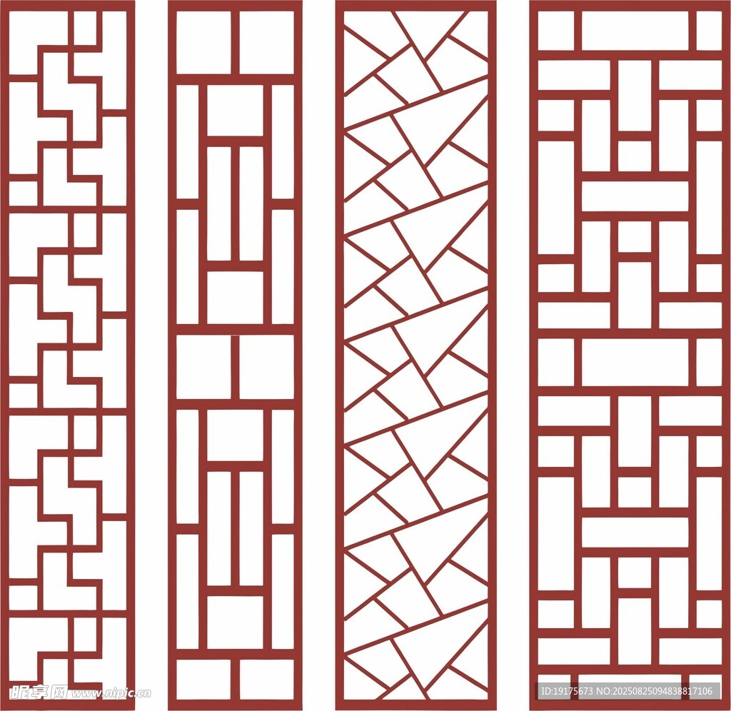 中式古典镂空窗格图案