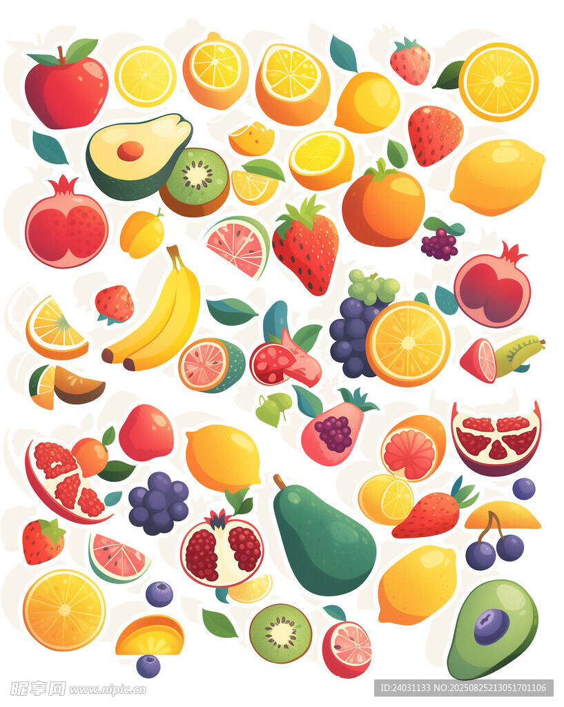 卡通水果插图
