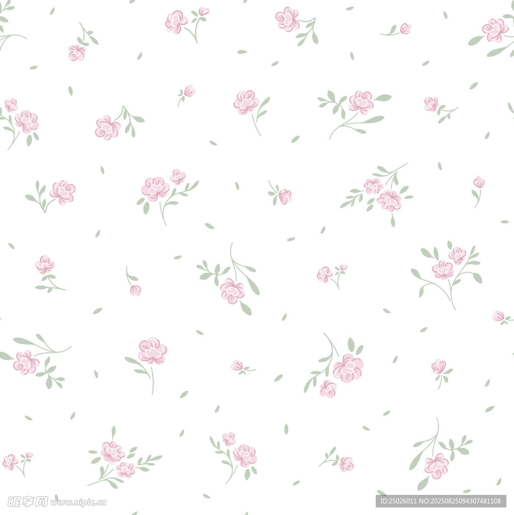 粉色碎花清新花卉图案