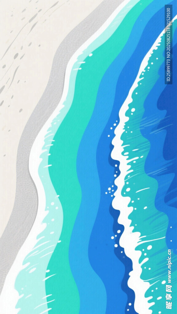 蓝绿渐变海浪抽象纹理图