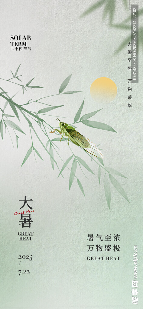 大暑时节绿意与飞鸟