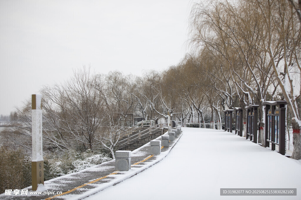 运河之心戴村坝雪景