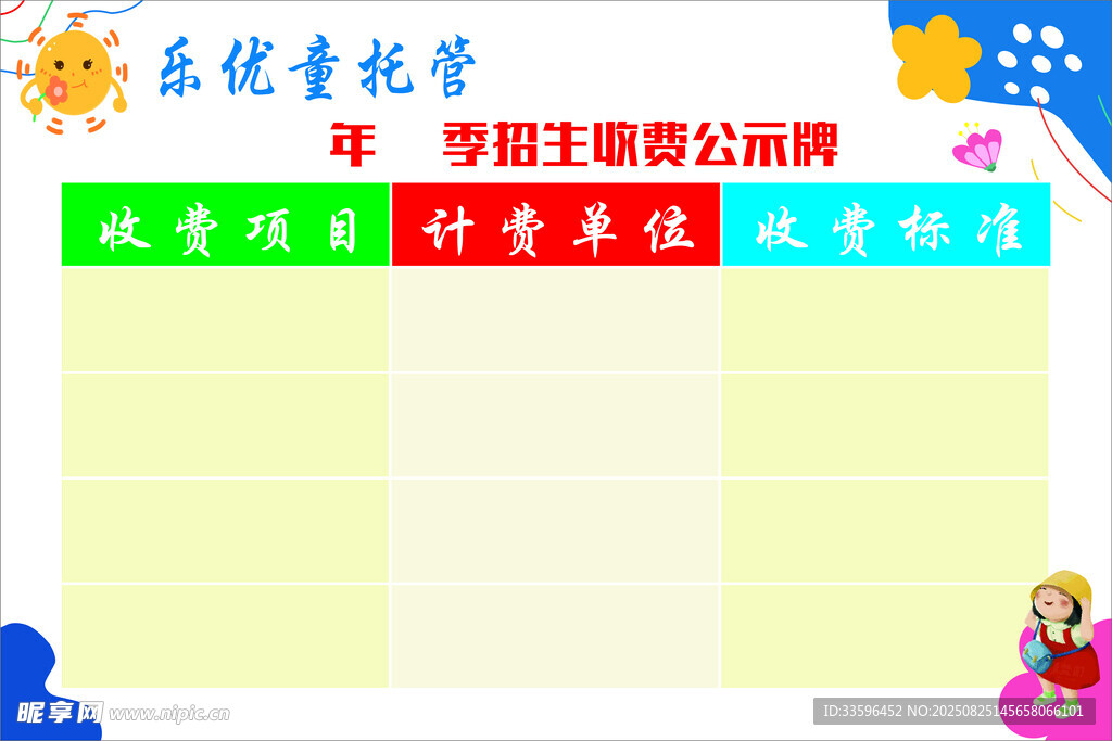 收费公式栏