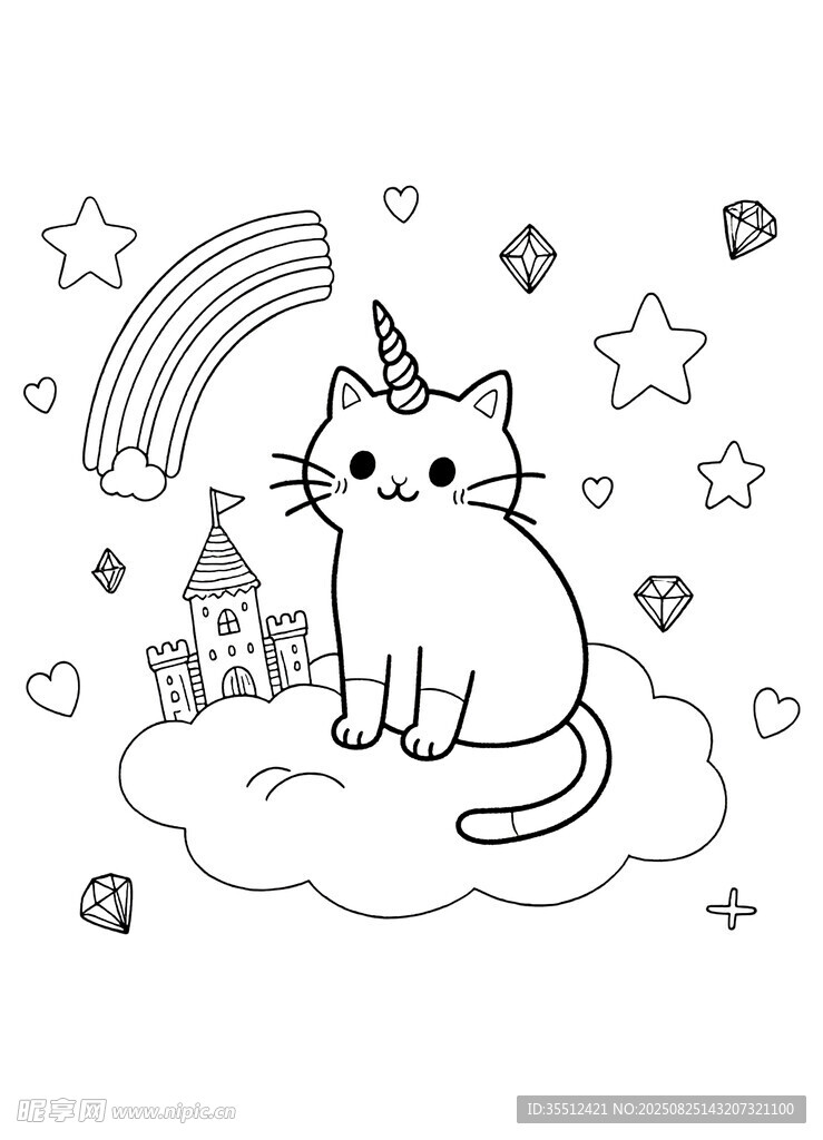 简笔涂色画