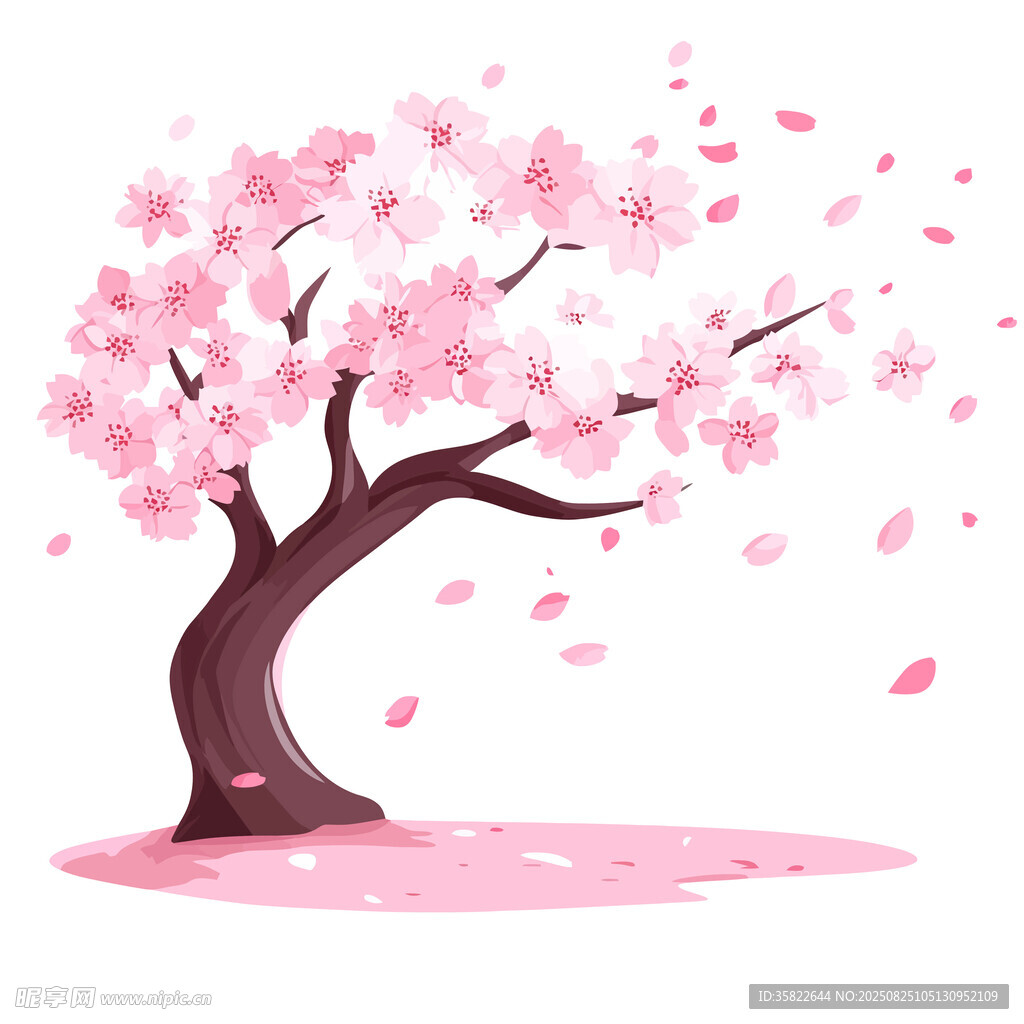 樱花树插图