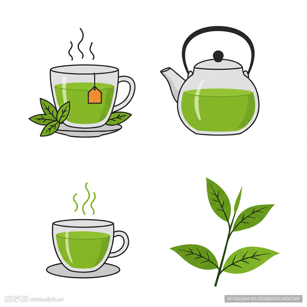 茶元素插画