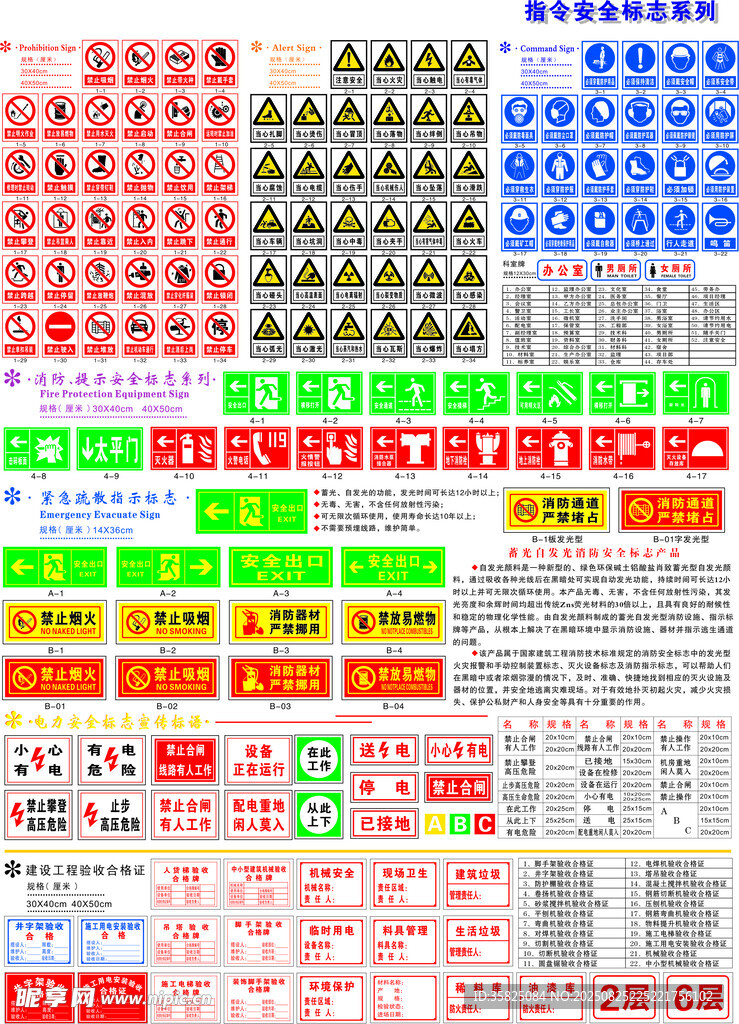 多样警示标识图案集合