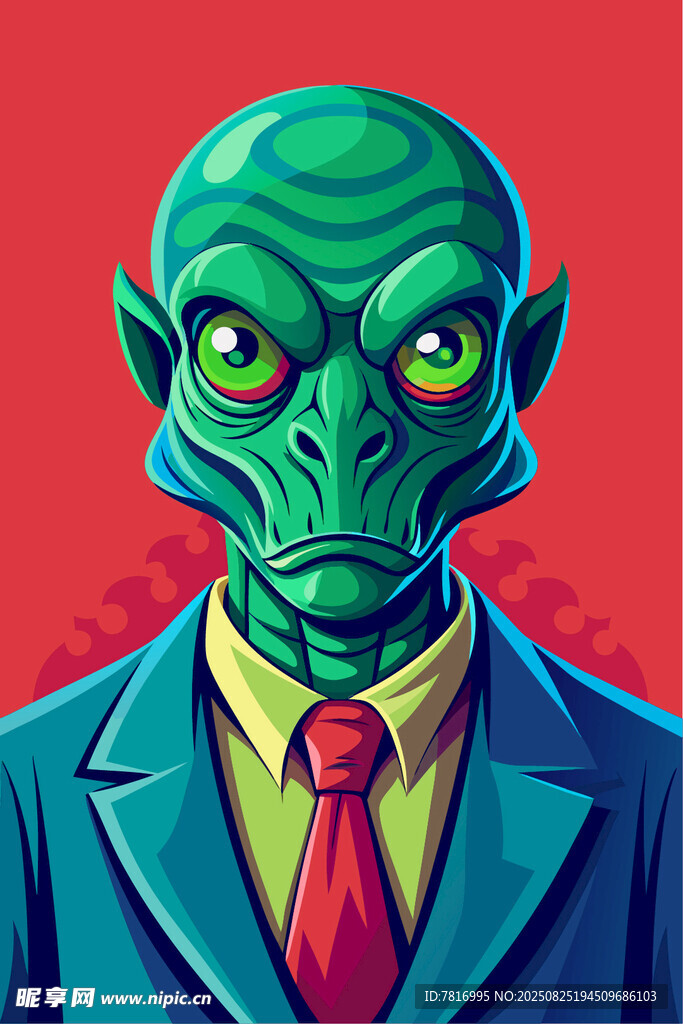 穿西装的外星人脸