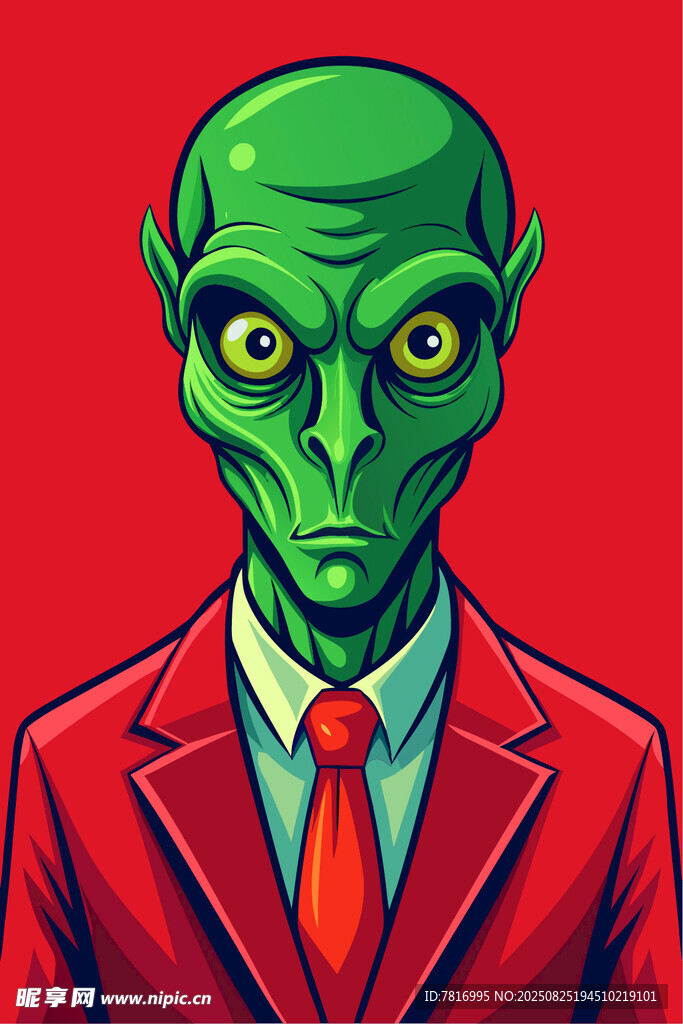 穿西装的绿色外星人
