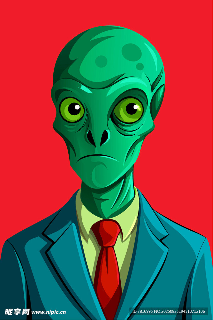 穿西装的绿色外星人