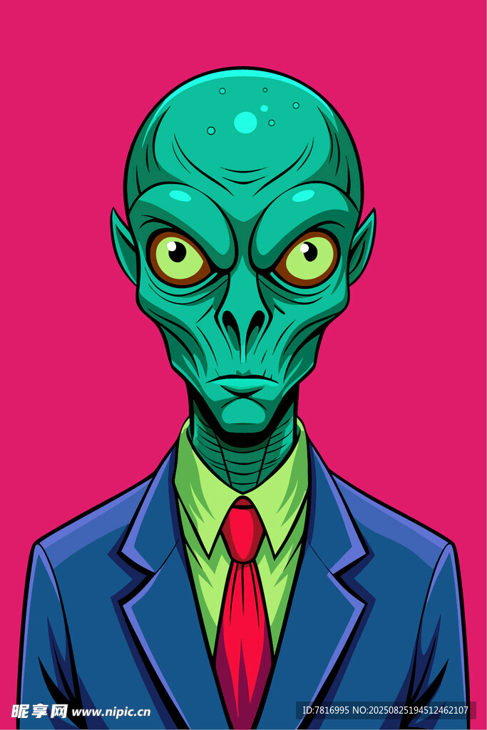 穿西装的外星人脸