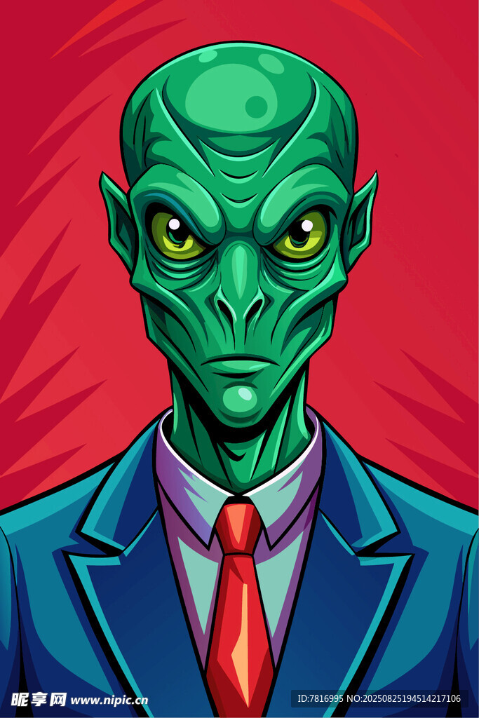 穿西装的外星生物形象