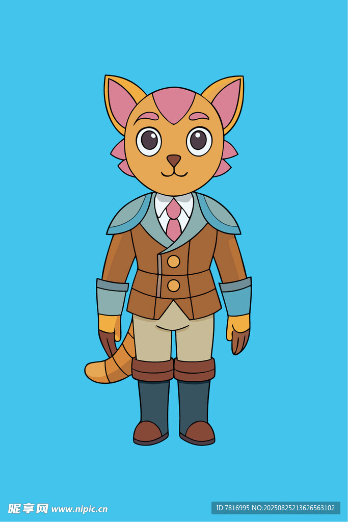 穿服饰的可爱卡通猫咪