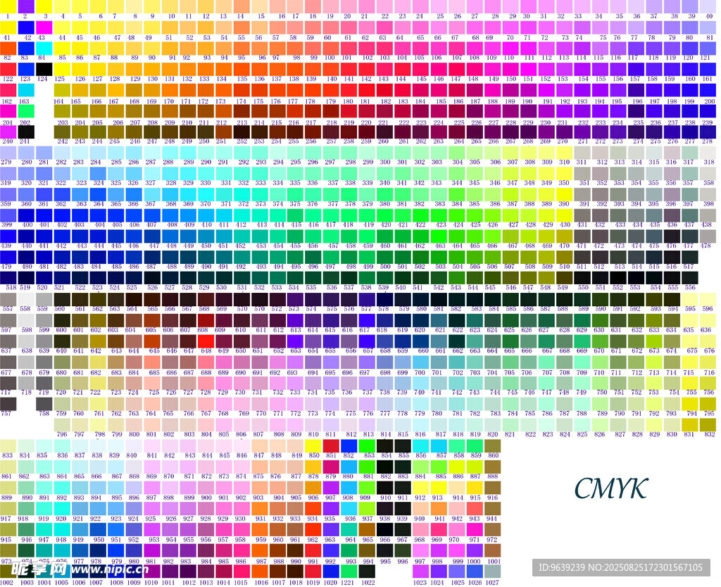 CMYK 色卡