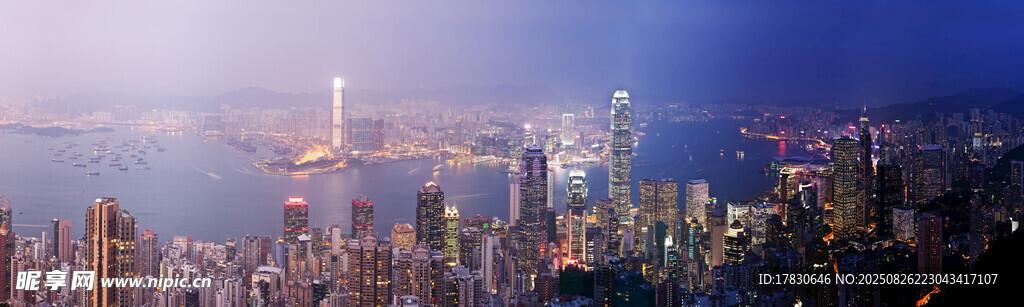 城市璀璨夜景俯瞰图