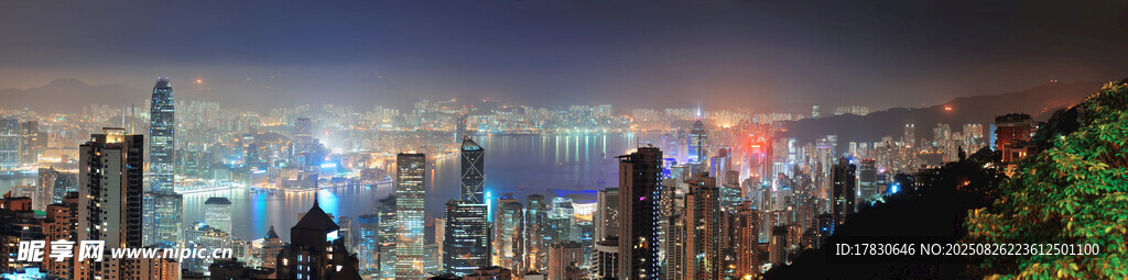 城市璀璨夜景俯瞰图