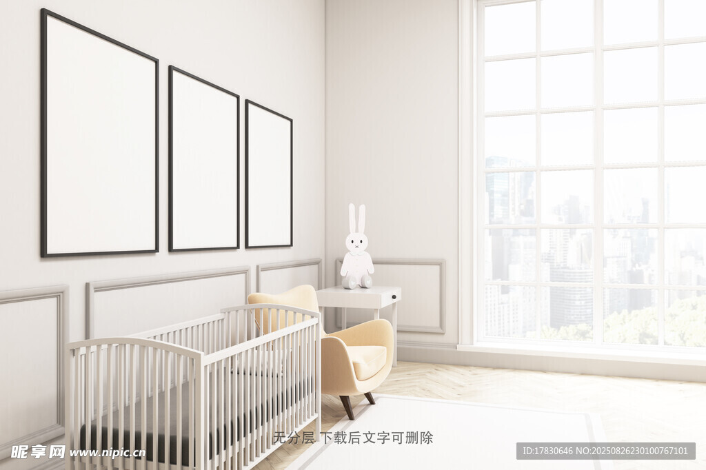 简约风婴儿房室内场景