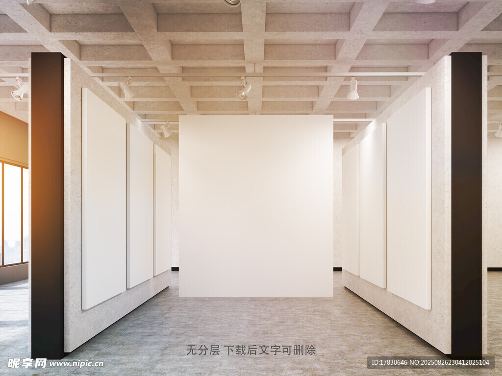 空旷简洁的室内展示空间