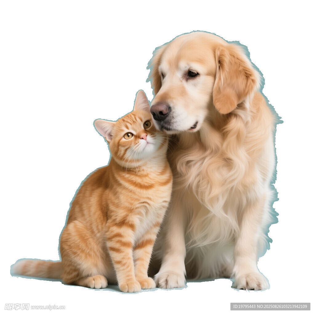 金猫银狗温馨相伴