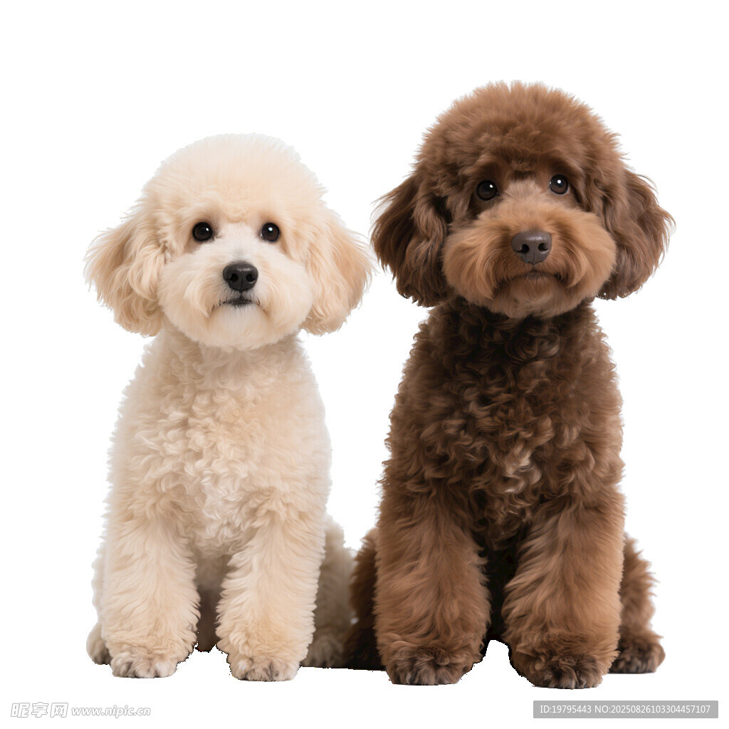 两只可爱贵宾犬