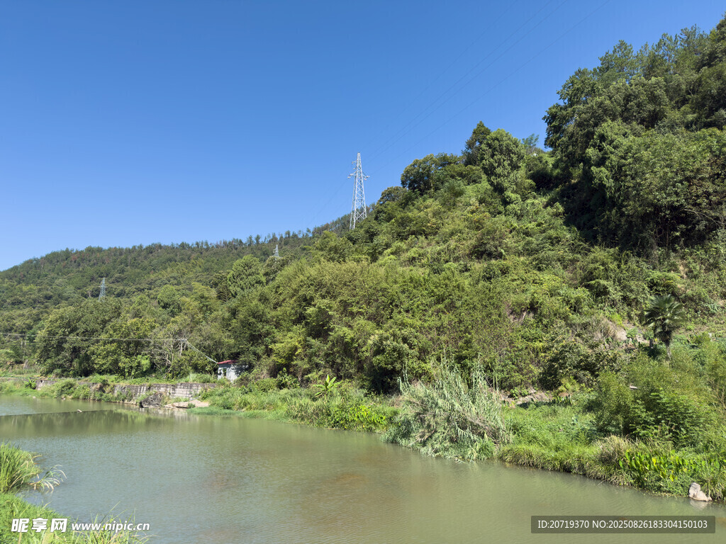 青山绿水间的宁静小河