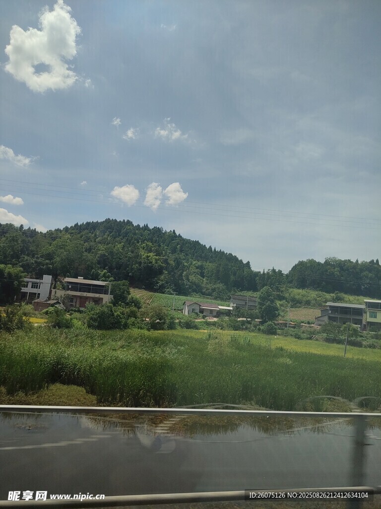乡村田园风光窗外景致