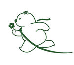 奔跑的小熊持花形象