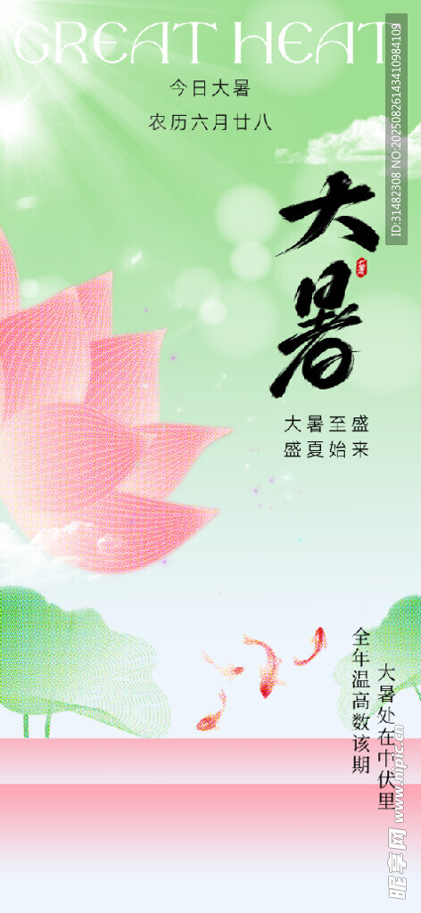 大暑节气插画