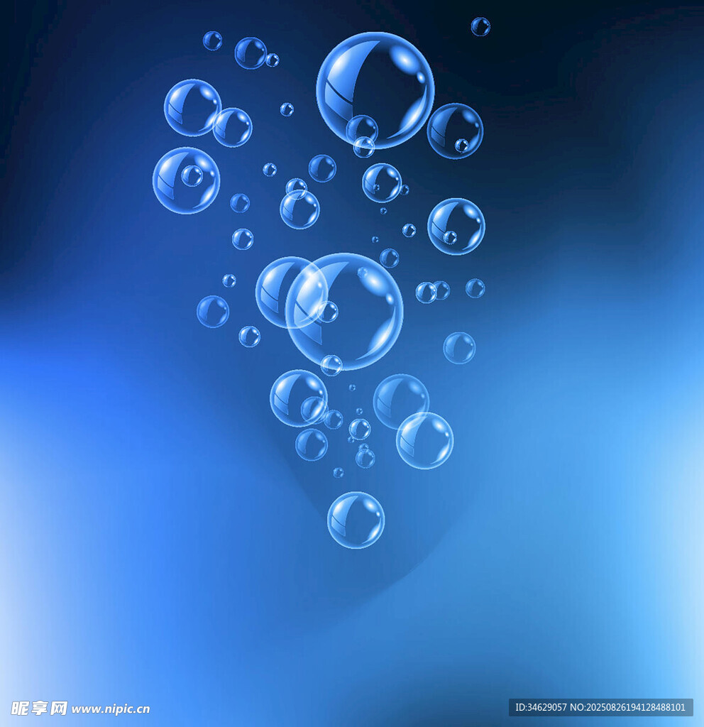 梦幻蓝色气泡背景图