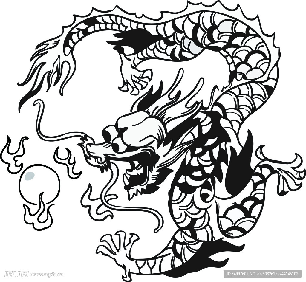 传统中式龙图腾图案