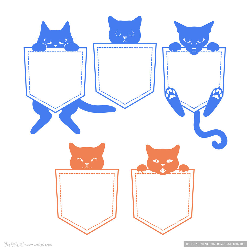 卡通猫咪标签