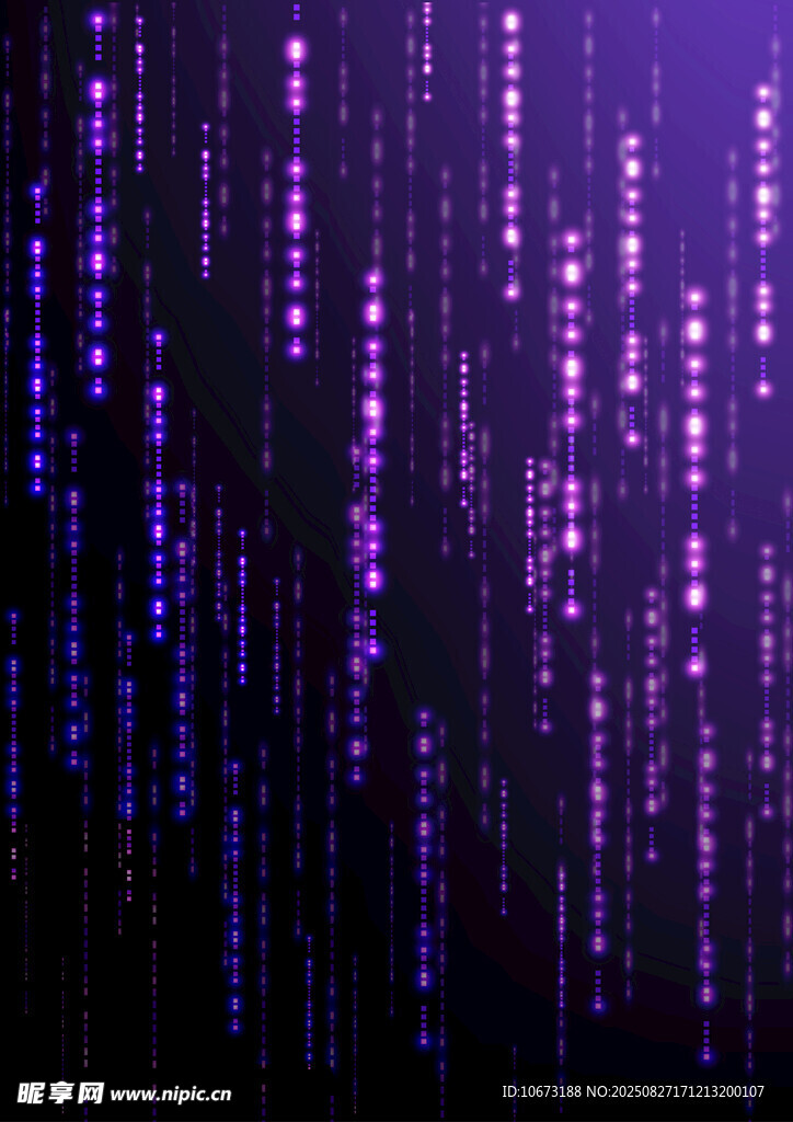 紫色数字矩阵科技背景图