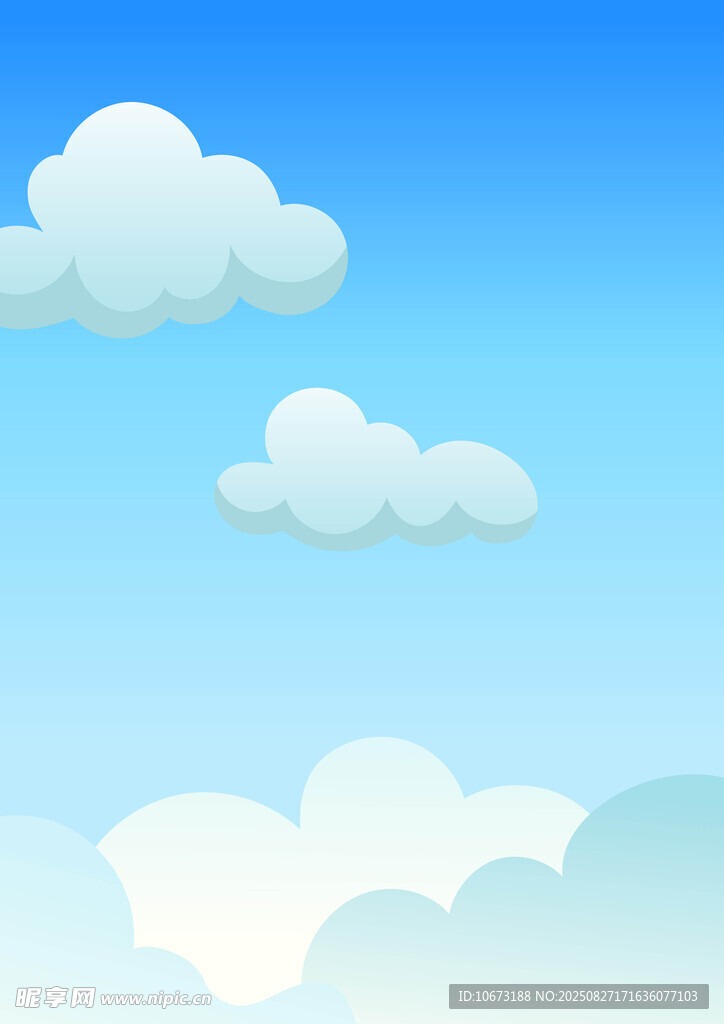 蓝天白云的清新天空画面