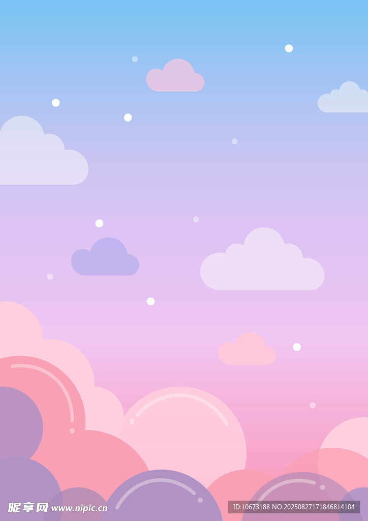 梦幻天空下的云朵景观