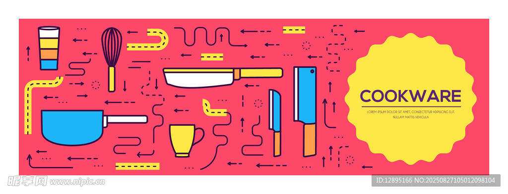 红色背景创意工具组合图