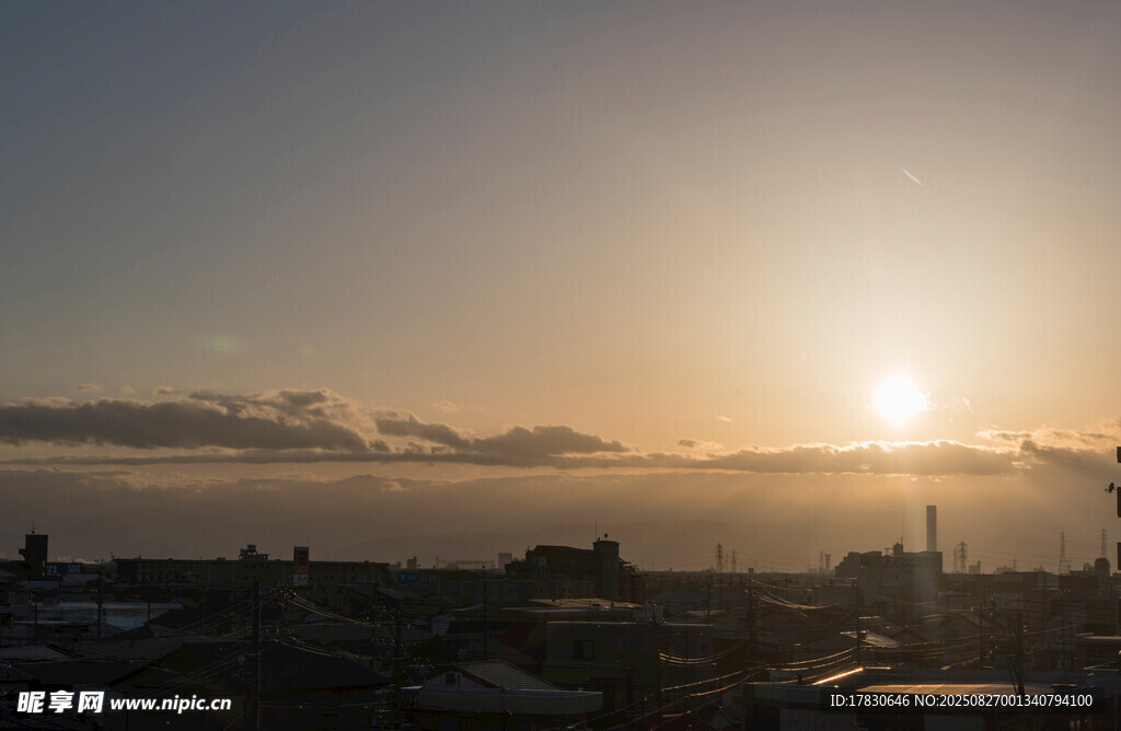 城市日落美景